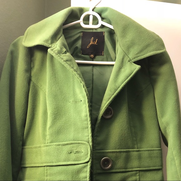 🐚XS Green Pea Coat with Hood ‼️Great condition‼️ - Picture 2 of 8